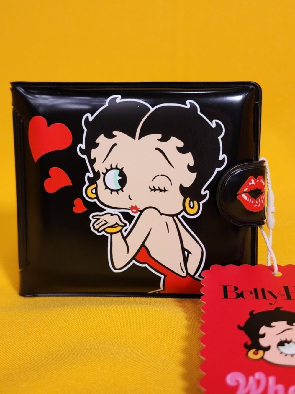 Whatever! Makes You Happy x Betty Boop Padded Vinyl Snap Wallet NEW